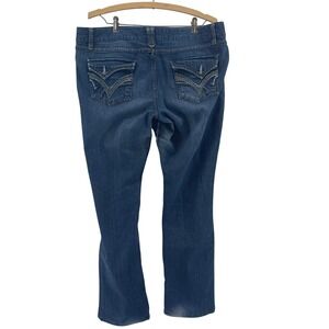 Y2K Mudd Bootcut Jeans Womens 17 Blue Low Rise Embroidered Bratz Festival VTG